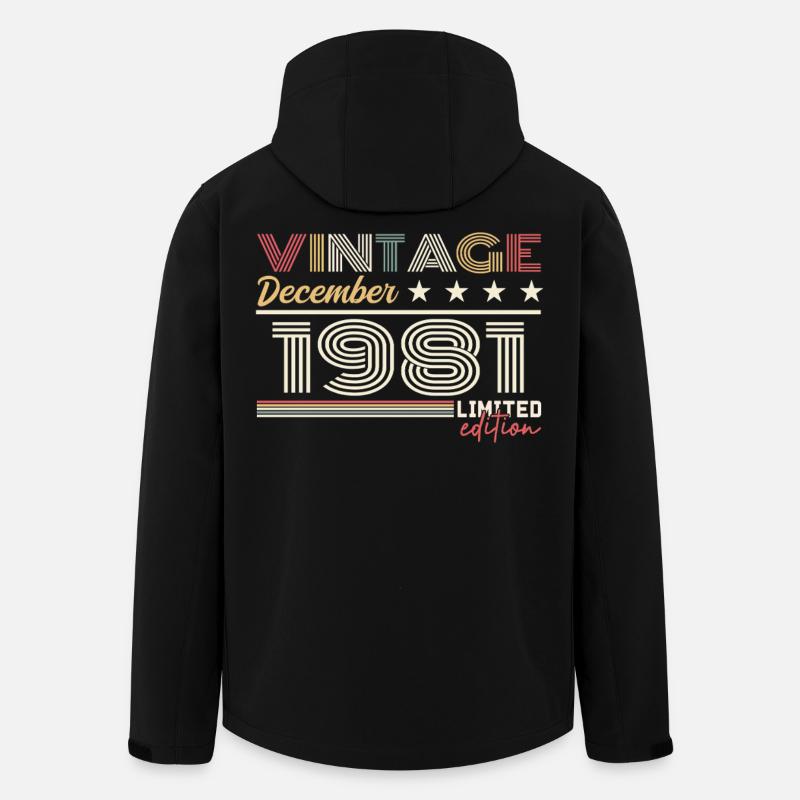 Cadeau Décembre 1981 - Veste softshell homme en polyester recyclé Stanley/Stella - noir