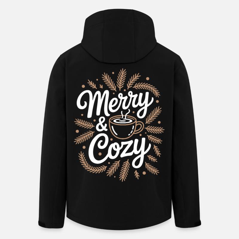 Fröhliche und gemütliche Tasse Illustration - Recycelte Männer Softshell-Jacke von Stanley/Stella - Schwarz