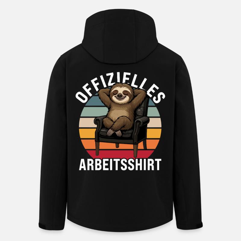 Offizielles Arbeitsshirt Faultier Büro Spruch - Recycelte Männer Softshell-Jacke von Stanley/Stella - Schwarz