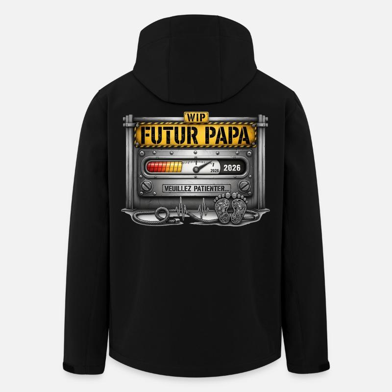 Future Dad 2026 Schwangerschaftsankündigung - Recycelte Männer Softshell-Jacke von Stanley/Stella - Schwarz