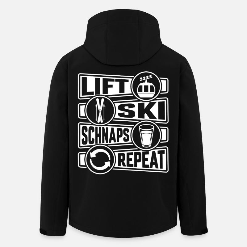 Lift Ski Schnaps Repeat Apres Ski - Recycelte Männer Softshell-Jacke von Stanley/Stella - Schwarz