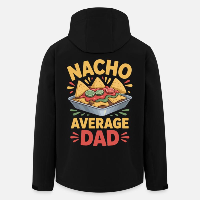 Nacho Average Dad Funny Design - Veste softshell homme en polyester recyclé Stanley/Stella - noir