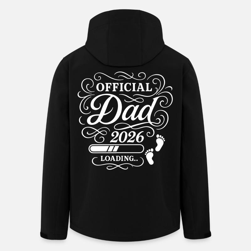 Papa 2026 Papa Chargement Paternité - Veste softshell homme en polyester recyclé Stanley/Stella - noir
