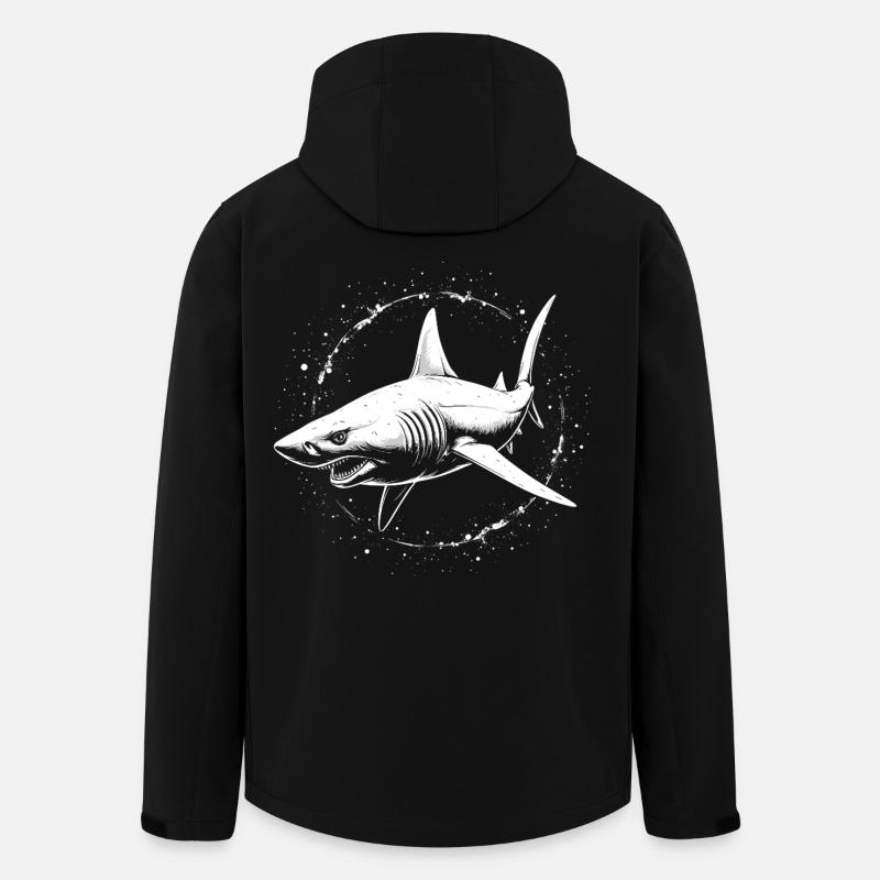 requin prédateur prédateur de l’océan - Veste softshell homme en polyester recyclé Stanley/Stella - noir