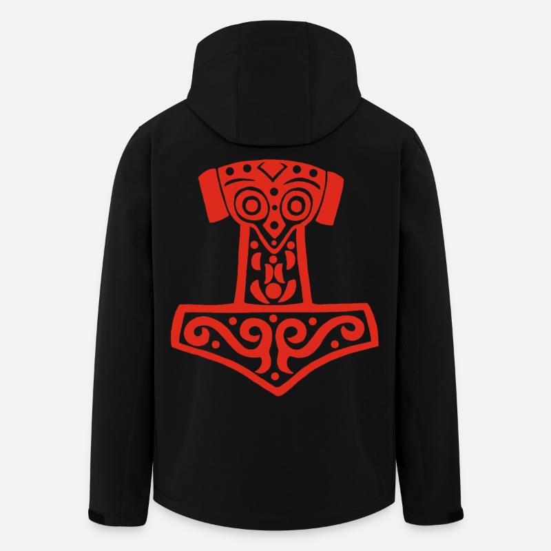 Marteau de Thor (rouge) - Veste softshell homme en polyester recyclé Stanley/Stella - noir