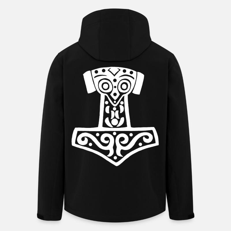 Marteau de Thor (blanc) - Veste softshell homme en polyester recyclé Stanley/Stella - noir