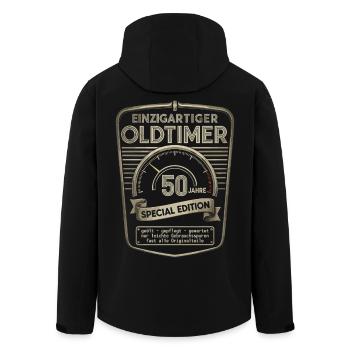 50th Birthday 50s 50th 50th 50th Anniversary Classic Car - Men’s Recycled Softshell Jacket by Stanley/Stella - black - Back - AI Model Male 185 light (185cm)
