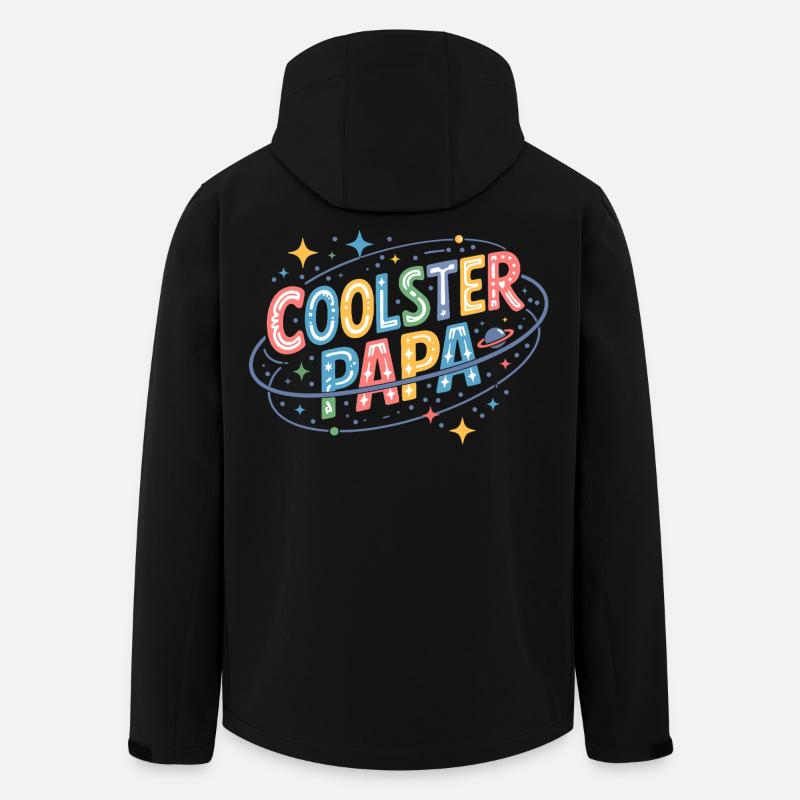 Coolest Papa Space Design - Men’s Recycled Softshell Jacket by Stanley/Stella - black