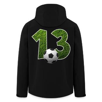 NON. 13 NUMÉRO 13 FOOTBALL 13E ANNIVERSAIRE - Veste softshell homme en polyester recyclé Stanley/Stella - noir - Dos - AI Model Male 185 light (185cm)