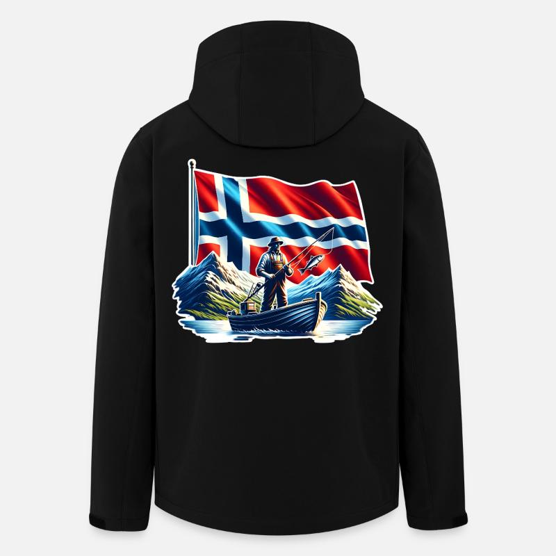 Norvège Pêche - Veste softshell homme en polyester recyclé Stanley/Stella - noir