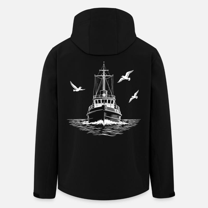 Fischkutter Trawler Fischer Meer - Recycelte Männer Softshell-Jacke von Stanley/Stella - Schwarz
