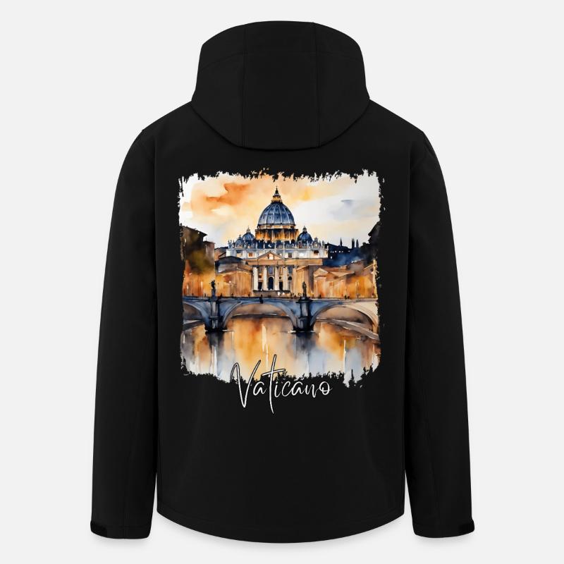 Aquarell des Vatikans - Recycelte Männer Softshell-Jacke von Stanley/Stella - Schwarz