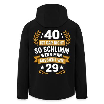 40 isn't so bad when you look 29 - Men’s Recycled Softshell Jacket by Stanley/Stella - black - Back - AI Model Male 185 light (185cm)
