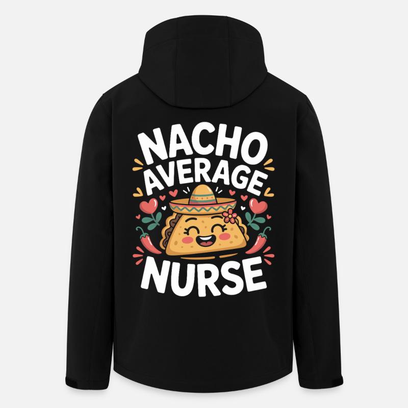Nacho Average Nurse Humour Design - Veste softshell homme en polyester recyclé Stanley/Stella - noir