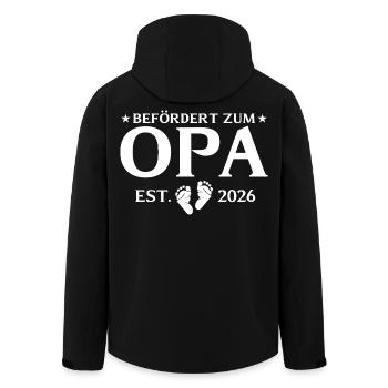Promu au grade de grand-père est. 2026 - Veste softshell homme en polyester recyclé Stanley/Stella - noir - Dos - AI Model Male 185 light (185cm)