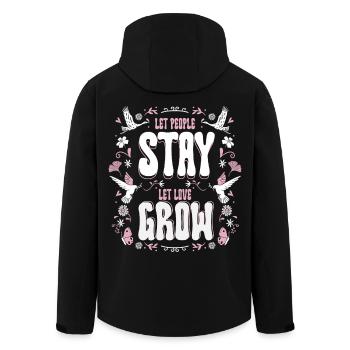 L’humanité, que les gens restent, que l’amour grandisse - Veste softshell homme en polyester recyclé Stanley/Stella - noir - Dos - AI Model Male 185 light (185cm)