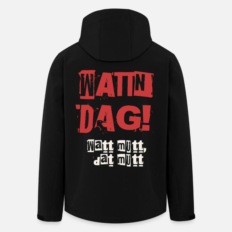 Wattn Dag Watt mutt dat mutt - Recycelte Männer Softshell-Jacke von Stanley/Stella - Schwarz