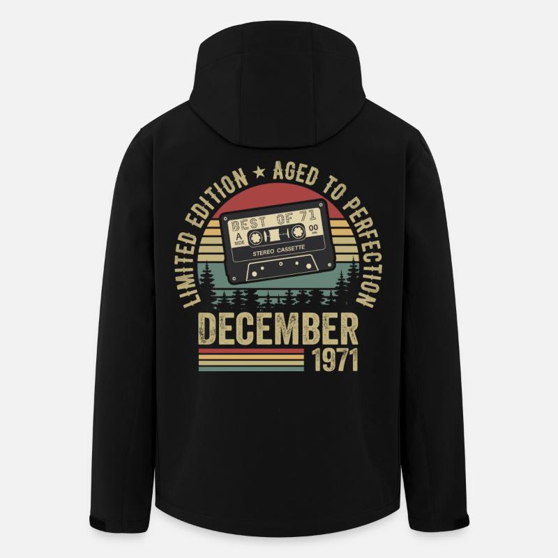 Décembre 1971 - Anniversaire Décembre 1971 - Veste softshell homme en polyester recyclé Stanley/Stella - noir