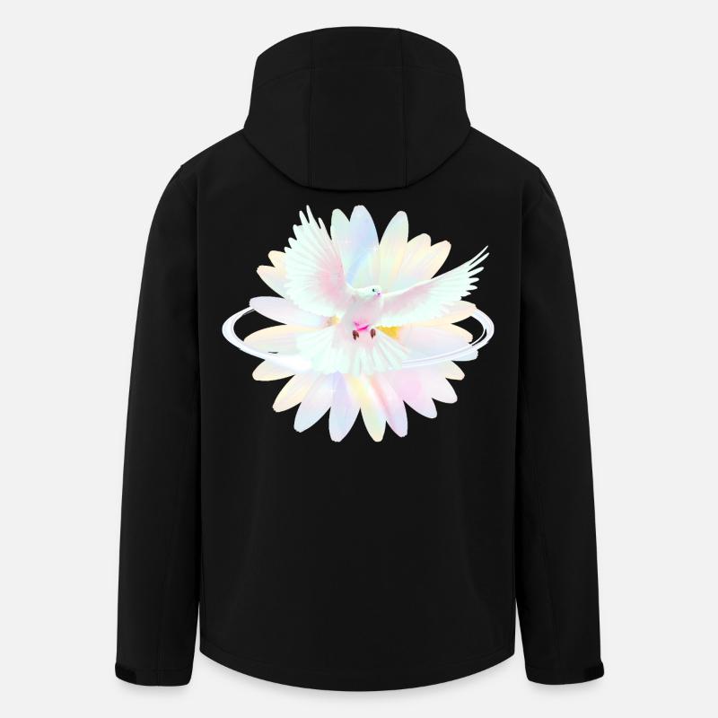 Pastelltaube im Regenbogenlicht - Recycelte Männer Softshell-Jacke von Stanley/Stella - Schwarz