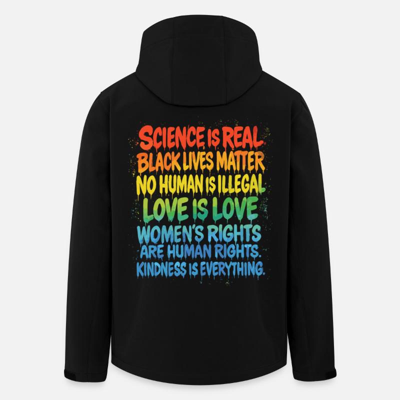 Regenbogen Statement – Human Rights Pride - Recycelte Männer Softshell-Jacke von Stanley/Stella - Schwarz