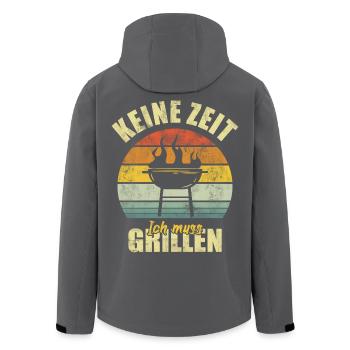 Grilling BBQ Grill Grillmeister Funny Saying - Men’s Recycled Softshell Jacket by Stanley/Stella - anthracite - Back - AI Model Male 185 light (185cm)
