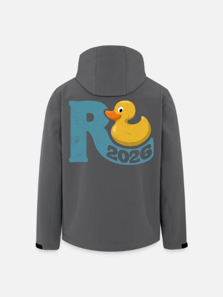 Gummiente Rente 2026 - Ruhestand - Pension - Recycelte Männer Softshell-Jacke von Stanley/Stella - Schwarz