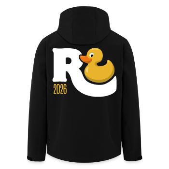 Gummy Duck Pension 2026 - Retirement - Pension - Men’s Recycled Softshell Jacket by Stanley/Stella - black - Back - AI Model Male 185 light (185cm)