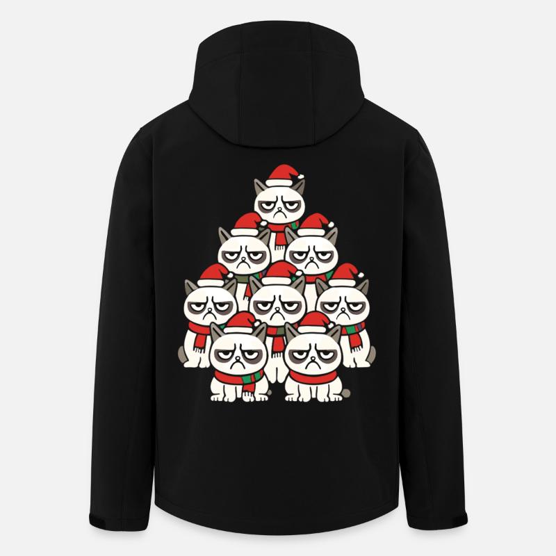 Grumpy Christmas Cats – Lustiges Katzen - Men’s Recycled Softshell Jacket by Stanley/Stella - black