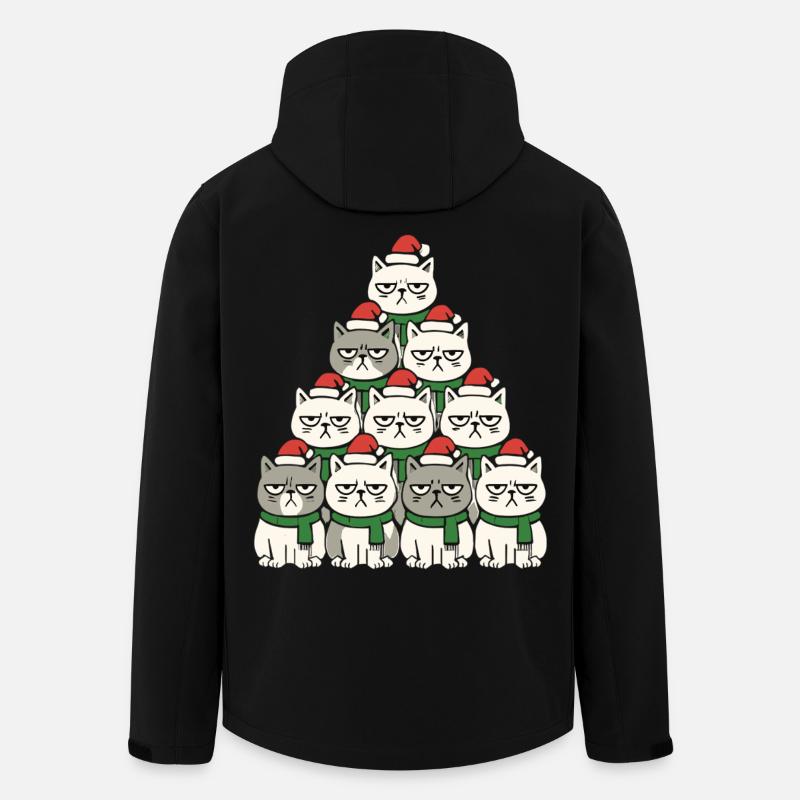 Grumpy Christmas Cats – Lustiges Katzen - Men’s Recycled Softshell Jacket by Stanley/Stella - black