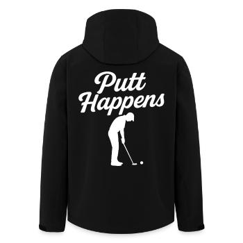 Lustiger Golf-Putt passiert Golfer-Humor - Recycelte Männer Softshell-Jacke von Stanley/Stella - Schwarz - Hinten - AI Model Male 185 light (185cm)