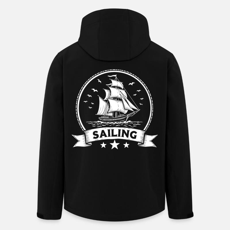 Sailing Segelschiff Maritim Ahoi - Recycelte Männer Softshell-Jacke von Stanley/Stella - Schwarz