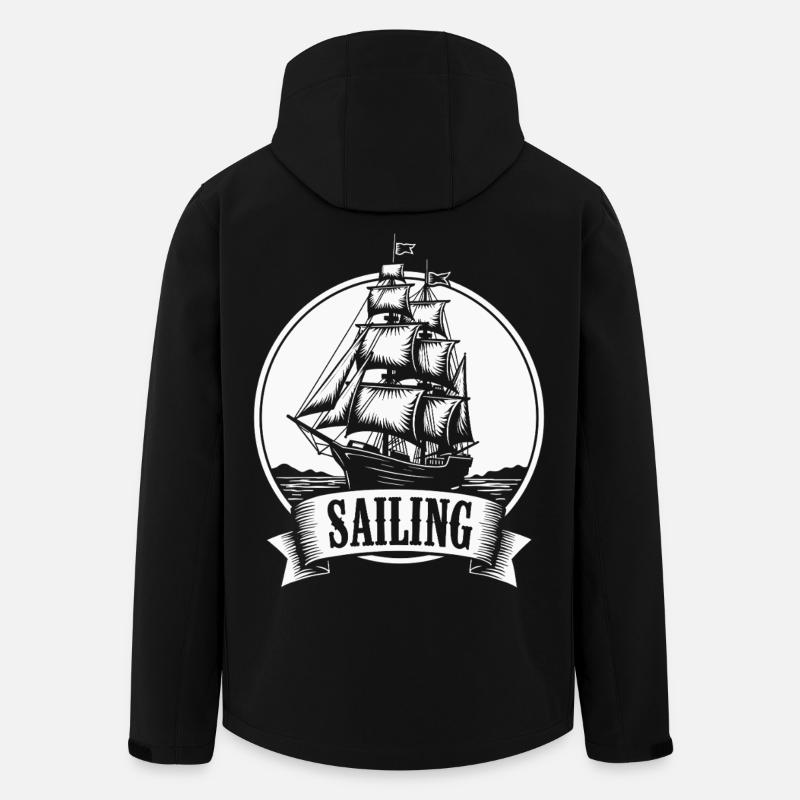 Sailing Segelschiff Maritim Ahoi - Recycelte Männer Softshell-Jacke von Stanley/Stella - Schwarz