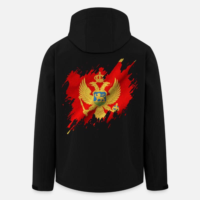 Drapeau du Monténégro, style déchiré - Veste softshell homme en polyester recyclé Stanley/Stella - noir