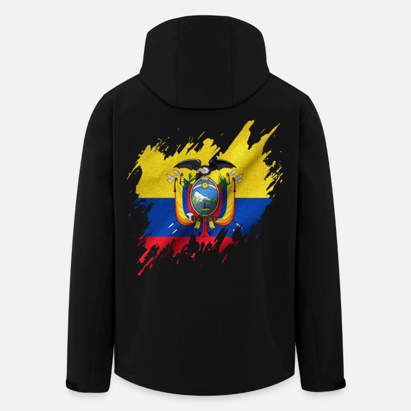Flagge Ecuadors, Rissstil - Recycelte Männer Softshell-Jacke von Stanley/Stella - Schwarz