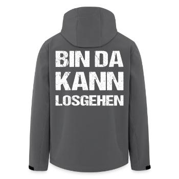 Bin da, kann losgehen - Recycelte Männer Softshell-Jacke von Stanley/Stella - Schwarz - Hinten - AI Model Male 185 light (185cm)