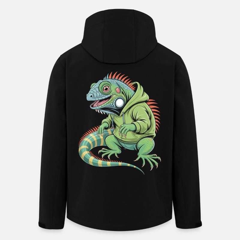 Iguane cool avec sweat à capuche - Veste softshell homme en polyester recyclé Stanley/Stella - noir