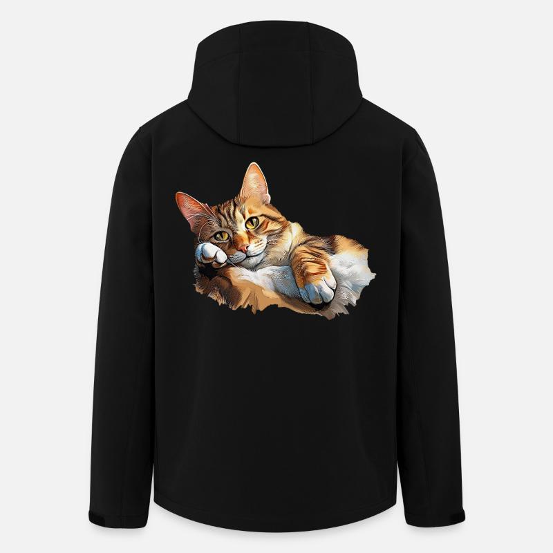 Katze - Recycelte Männer Softshell-Jacke von Stanley/Stella - Schwarz