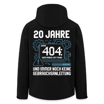 20 Jahre Technik 404 Fehler - Recycelte Männer Softshell-Jacke von Stanley/Stella - Schwarz - Hinten - AI Model Male 185 light (185cm)