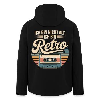 Ich bin Retro Kassette - Recycelte Männer Softshell-Jacke von Stanley/Stella - Schwarz - Hinten - AI Model Male 185 light (185cm)