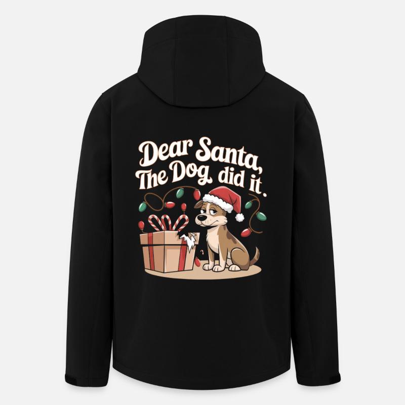 Weihnachtshund Humor - Recycelte Männer Softshell-Jacke von Stanley/Stella - Schwarz