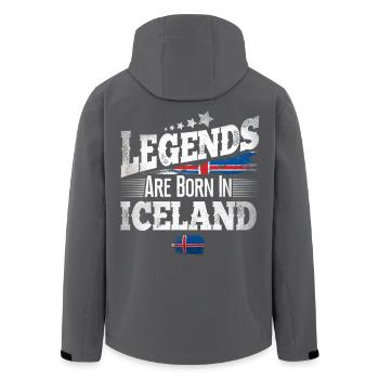 Iceland Place of Birth Birthday - Men’s Recycled Softshell Jacket by Stanley/Stella - black - Back - AI Model Male 185 light (185cm)