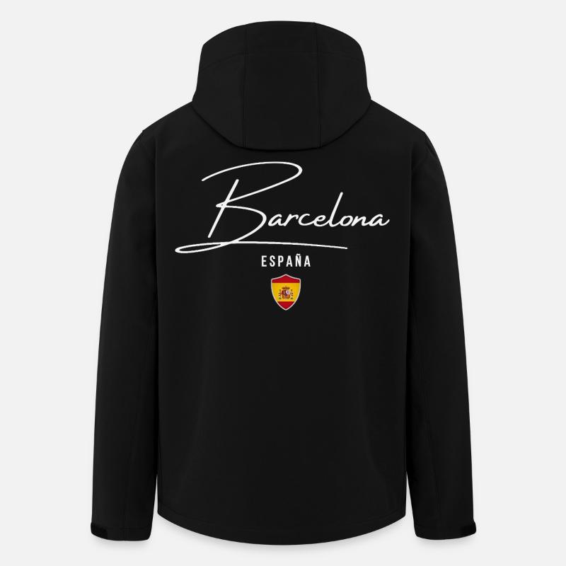Barcelone, Espagne, design élégant - Veste softshell homme en polyester recyclé Stanley/Stella - noir