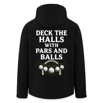 Schmücken Sie die Hallen mit Pars und Bällen Weihnachtsgolf - Recycelte Männer Softshell-Jacke von Stanley/Stella - Schwarz - Hinten - AI Model Male 185 light (185cm)