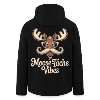 Humor Animal Moose Joke Mustache - Men’s Recycled Softshell Jacket by Stanley/Stella - black - Back - AI Model Male 185 light (185cm)