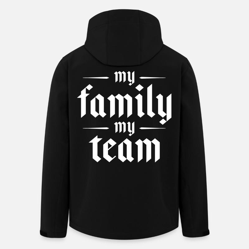 Mon équipe familiale dit - Veste softshell homme en polyester recyclé Stanley/Stella - noir