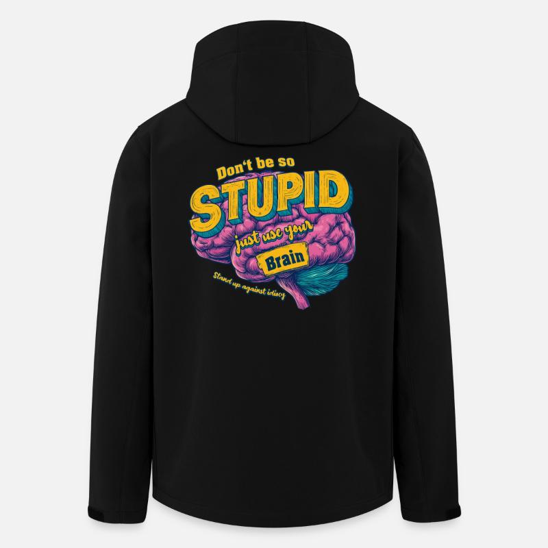 Against Stupidity - Recycelte Männer Softshell-Jacke von Stanley/Stella - Schwarz