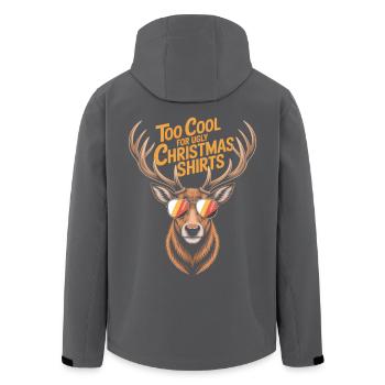 Deer with antlers Ugly christmas - Men’s Recycled Softshell Jacket by Stanley/Stella - black - Back - AI Model Male 185 light (185cm)