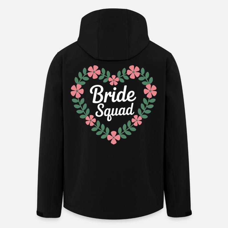 Bride Squad Blumenherz - Recycelte Männer Softshell-Jacke von Stanley/Stella - Schwarz