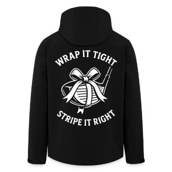 Wrap It Tight Stripe It Right Golf Humor - Men’s Recycled Softshell Jacket by Stanley/Stella - black - Back - AI Model Male 185 light (185cm)
