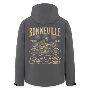 Bonneville Salzwüste Motorrad Geburtstag 2022 - Recycelte Männer Softshell-Jacke von Stanley/Stella - Schwarz - Hinten - AI Model Male 185 light (185cm)